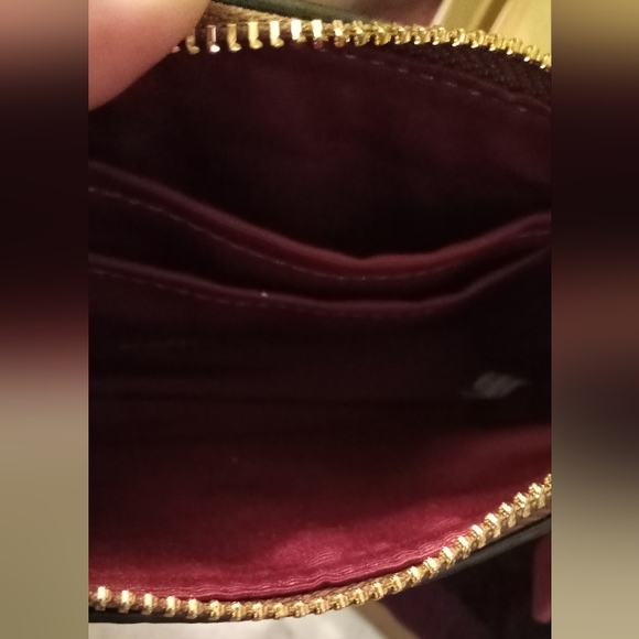 Coach Brown and Metallic Wine Wristlet with 4 Piece Charm Set NWT - Picture 13 of 13